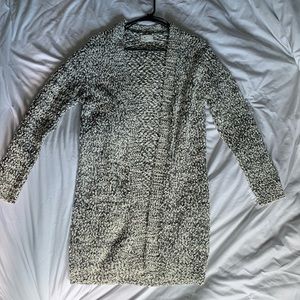White/ black cardigan